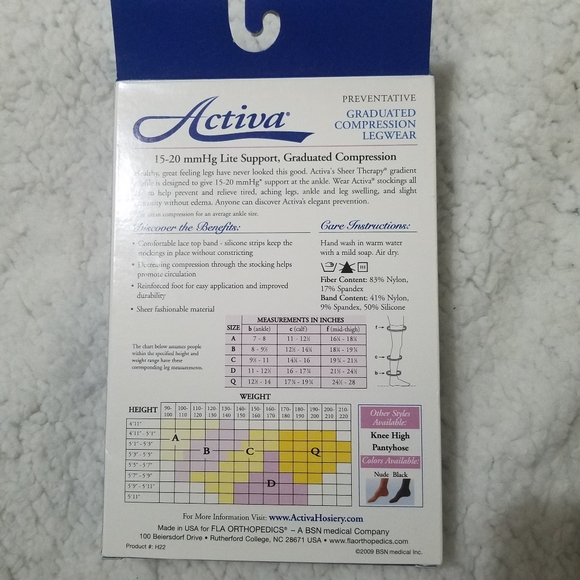 2/$30 Activa Thigh High Lace Top Sheer Therapy Compression Stockings 15-… - Picture 3 of 4